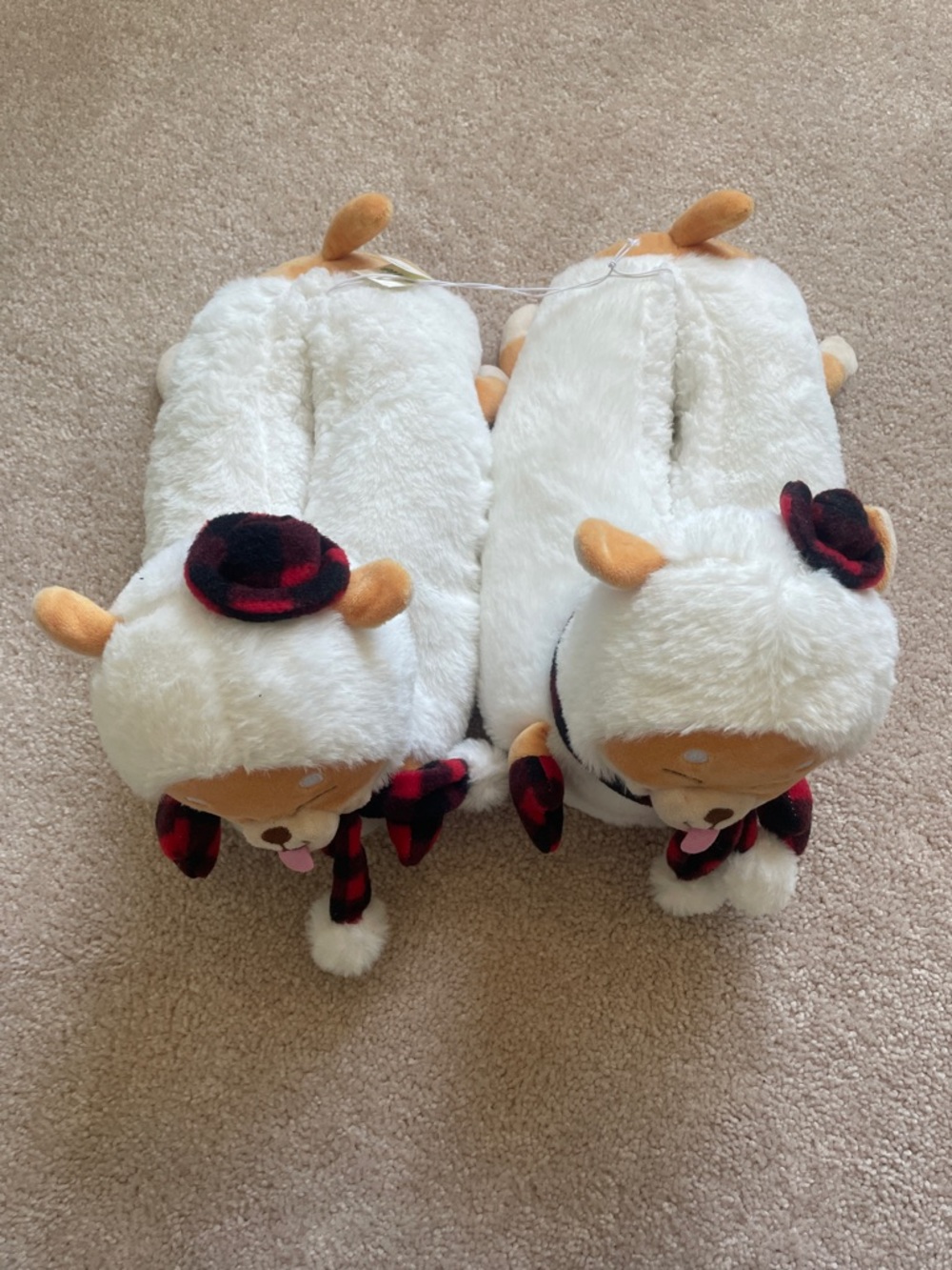 Aerie NWT Shiba Inu Christmas Themed Slippers L